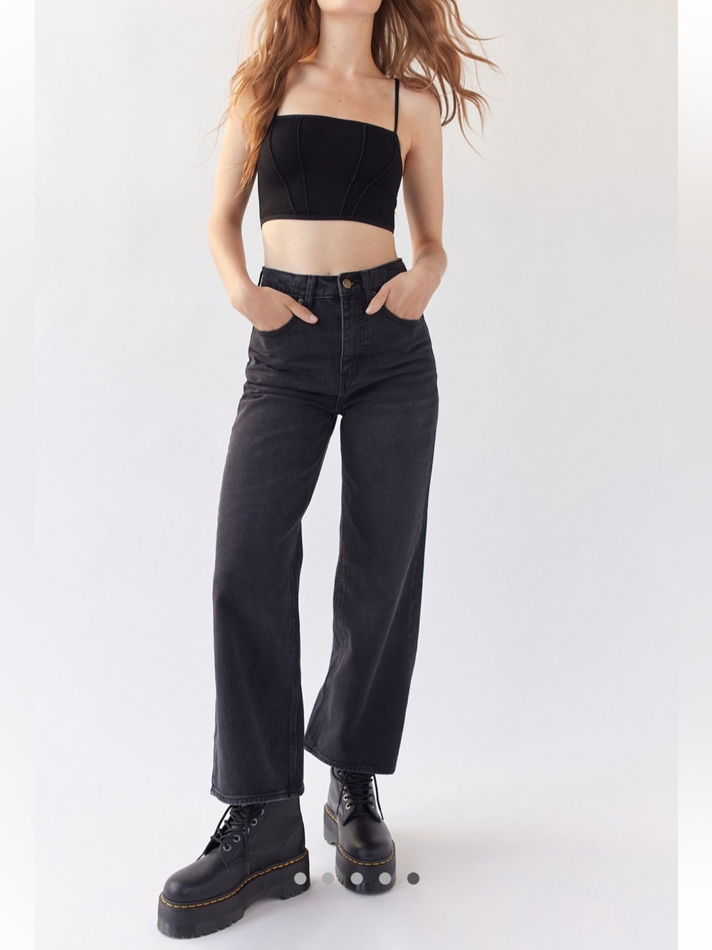 BDG Urban Outfitters High & Wide Jeans Women's Size 27 Black Baggy
Grunge